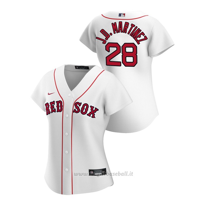 Maglia Baseball Donna Boston Red Sox J.d. Martinez 2020 Replica Primera Bianco